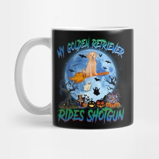 My Golden Retriever Rides Shotgun Witch Halloween Mug